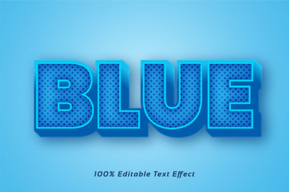 Blue 3D Text Effect