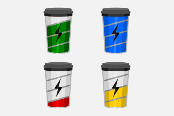 Coffee Cups Displayed As Battery Icons: A Creative Solution For Business And Design