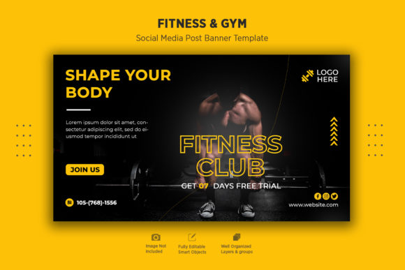 Fitness Social Media Banner Template for Effective Branding