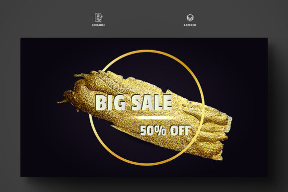 Golden Paint Brush Banners for Sale