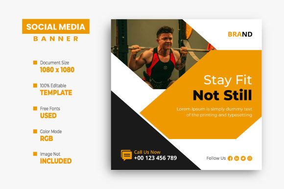 Gym Social Media Instagram Banner Design