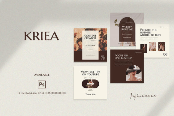 Instagram Template Influencers - Kriea: Elevate Your Personal Brand with a Stunning Feed