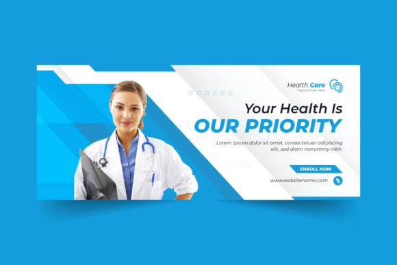 Modern Medical Care Web Banner and Facebook Cover Design