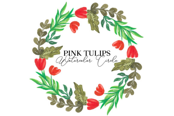 Pink Tulips Watercolor Circle: A Strategic Design Element for Creative and Professional Use