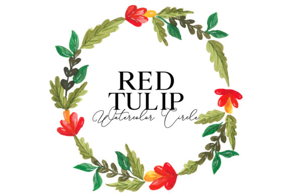 Red Tulips Watercolor Circle: A Versatile Design Element for Modern Creatives